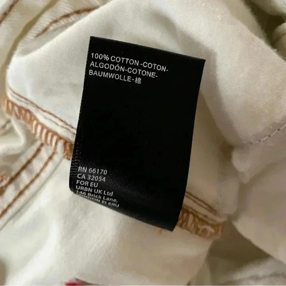 Urban outfitters BDG ivory distressed loose fit jeans size 26 country jeans boot - Picture 11 of 11